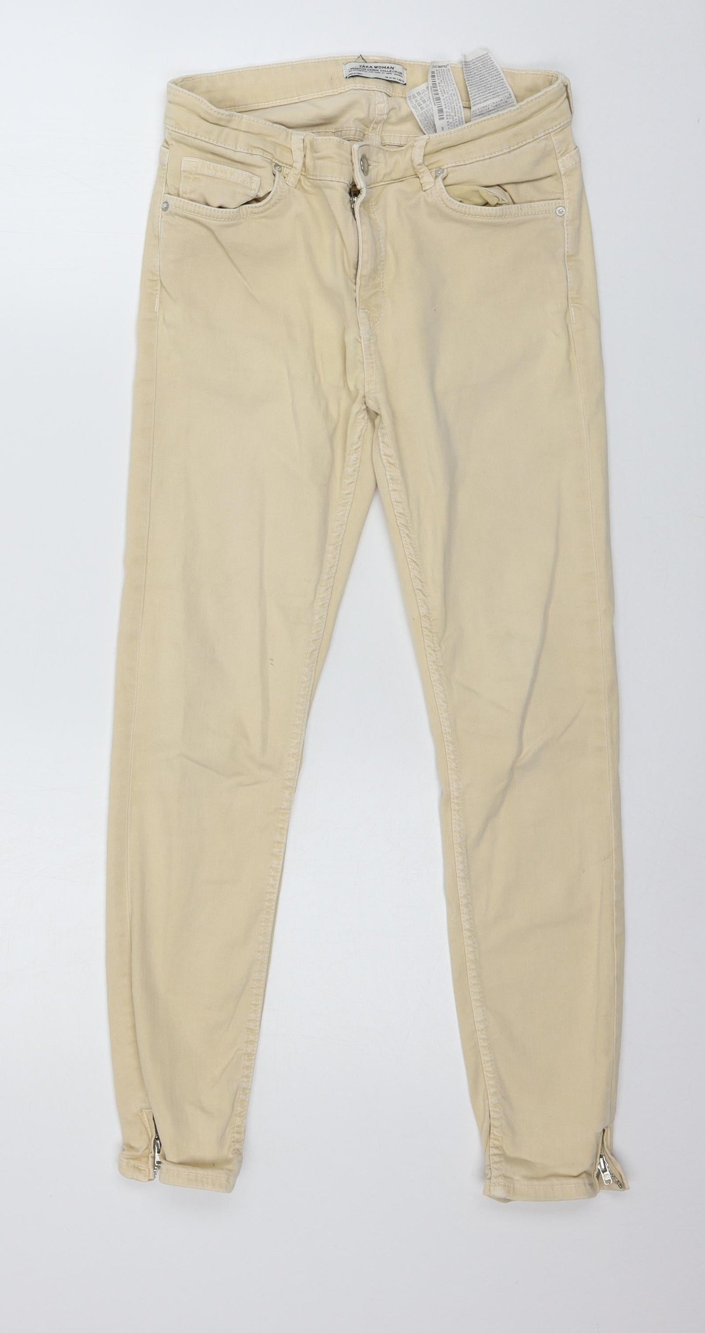 Zara Womens Orange  Denim Skinny Jeans Size 10 L26 in