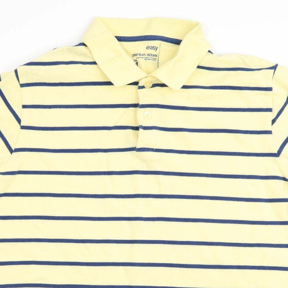Easy Mens Multicoloured Striped   Polo Size M