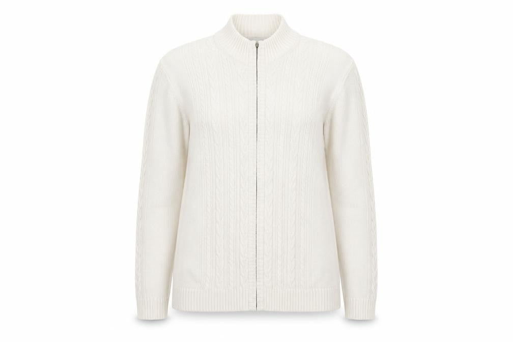 Jumper Womens White   Full Zip Jumper Size XL