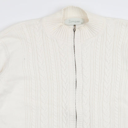 Jumper Womens White   Full Zip Jumper Size XL