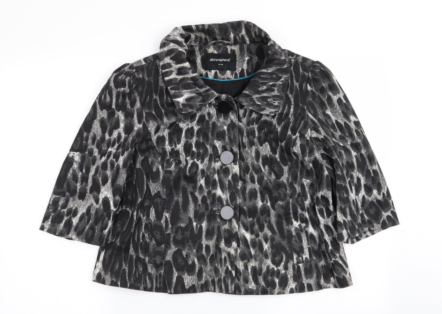 Primark Womens Multicoloured Geometric  Overcoat Coat Size 14