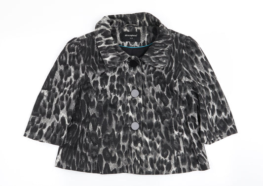 Primark Womens Multicoloured Geometric  Overcoat Coat Size 14