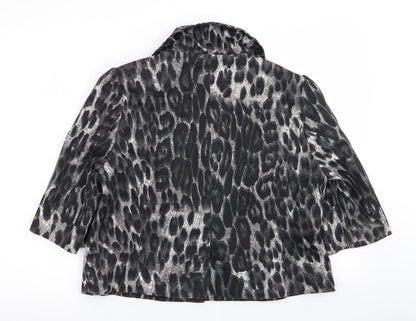 Primark Womens Multicoloured Geometric  Overcoat Coat Size 14