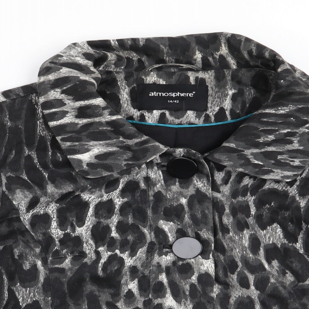 Primark Womens Multicoloured Geometric  Overcoat Coat Size 14