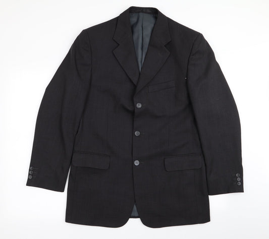 Mens UK Size 38 zantos Regular Black Suit Jacket