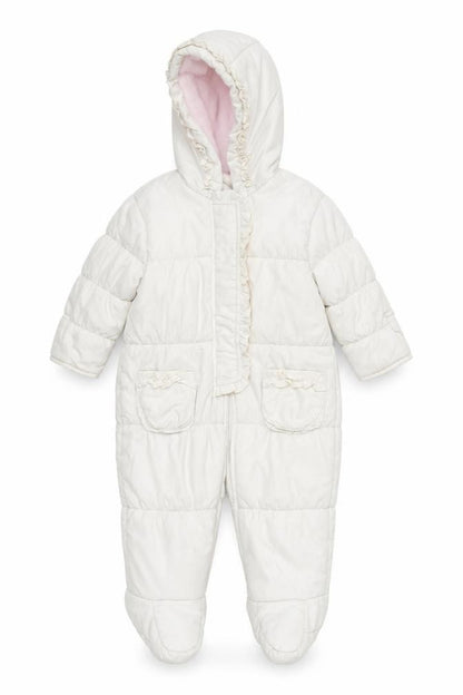 onme Girls White   Basic Coat Coat Size 6-9 Months  - all in one coat