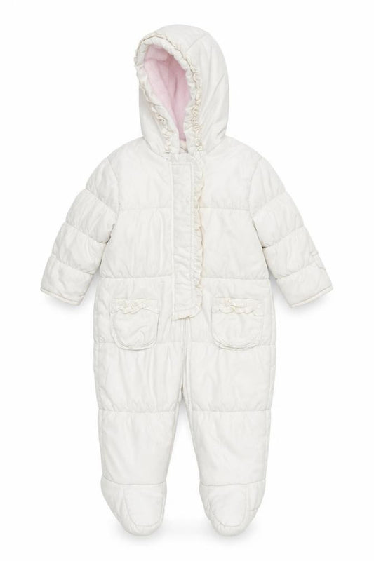 onme Girls White   Basic Coat Coat Size 6-9 Months  - all in one coat