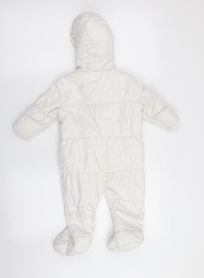 onme Girls White   Basic Coat Coat Size 6-9 Months  - all in one coat