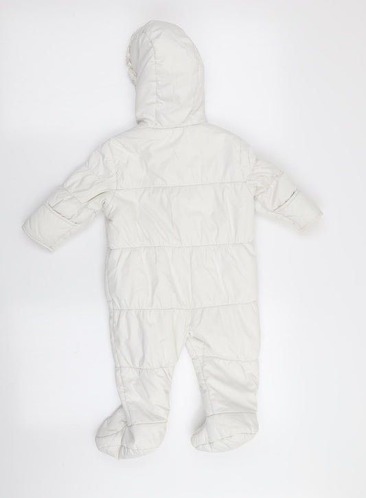 onme Girls White   Basic Coat Coat Size 6-9 Months  - all in one coat