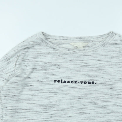 Womens UK Size 8 M&S Grey Basic T-Shirt