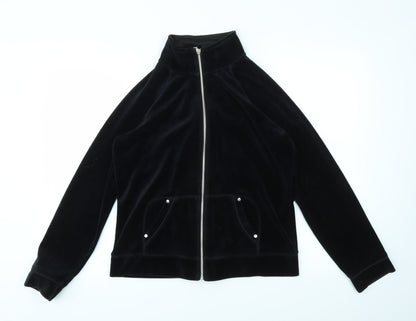 Womens UK Size 12 Debenhams Black Full Zip Jumper