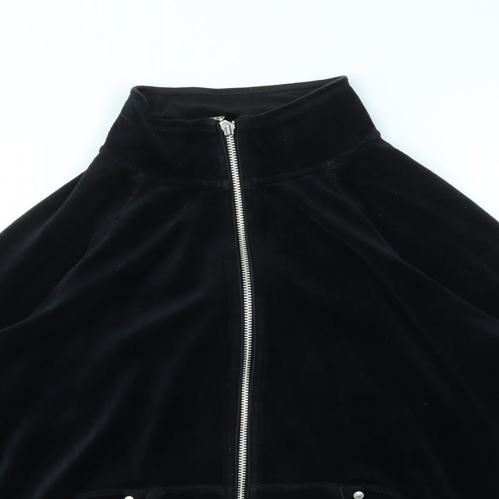 Womens UK Size 12 Debenhams Black Full Zip Jumper