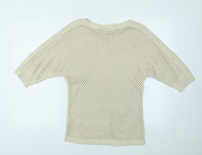 Womens UK Size S Body Flirt Beige Basic T-Shirt