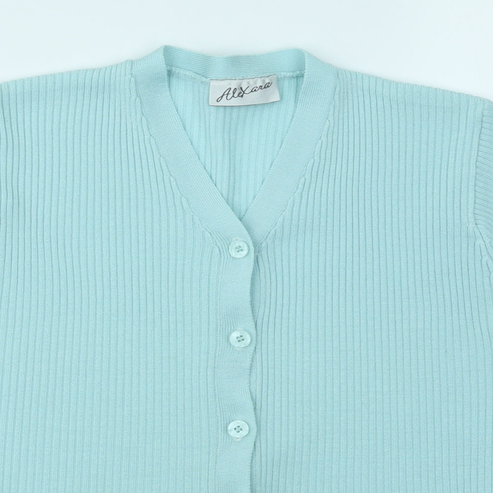 Womens UK Size S ALEXARA Blue Cardigan Jumper
