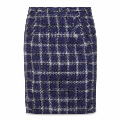 Preworn Womens Blue Check  Bandage Skirt Size 32 in