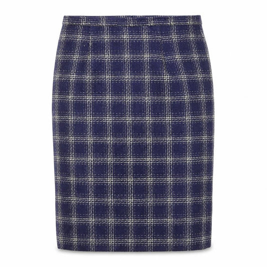 Preworn Womens Blue Check  Bandage Skirt Size 32 in