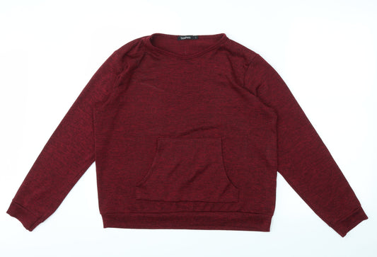 Boohoo Womens Red   Pullover Jumper Size L