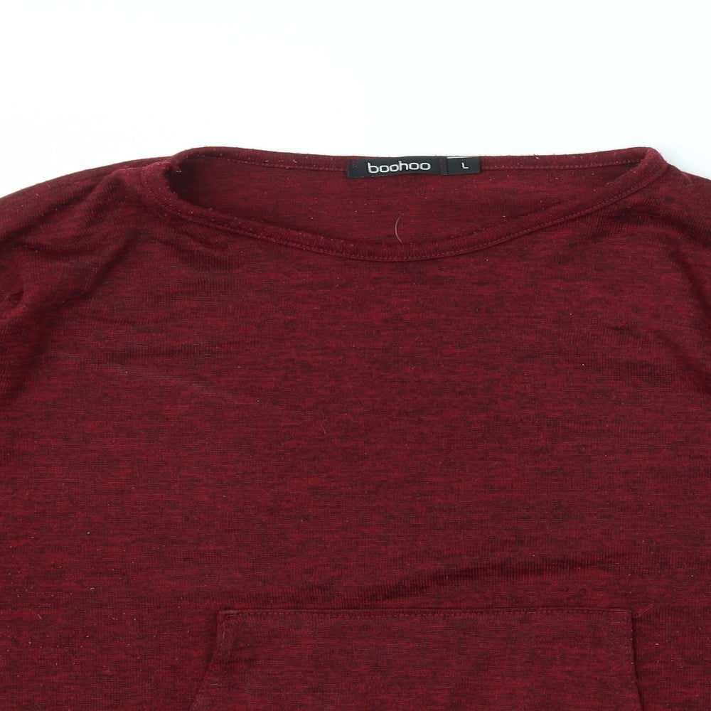 Boohoo Womens Red   Pullover Jumper Size L