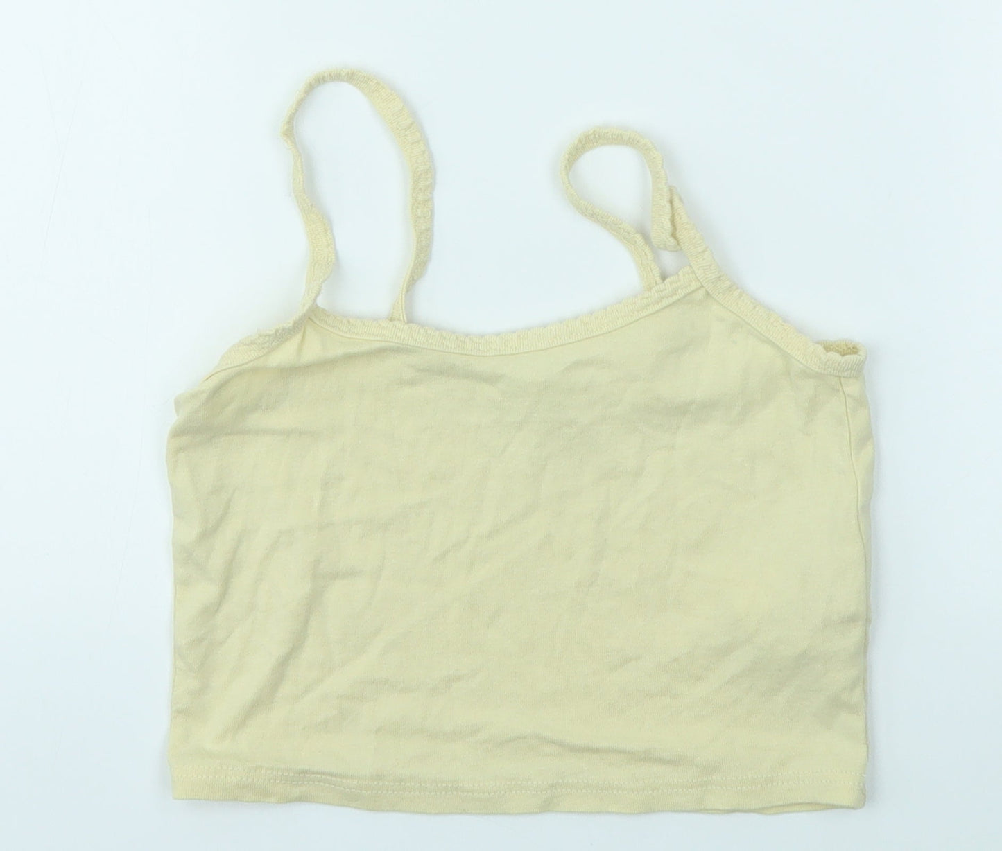 Womens UK Size 8 Topshop Yellow Basic T-Shirt