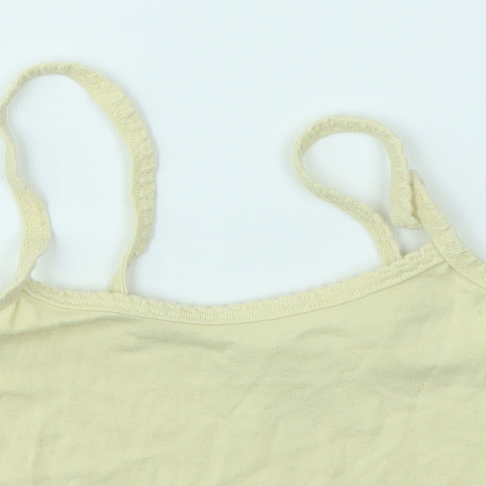 Womens UK Size 8 Topshop Yellow Basic T-Shirt