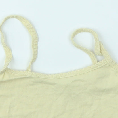 Womens UK Size 8 Topshop Yellow Basic T-Shirt