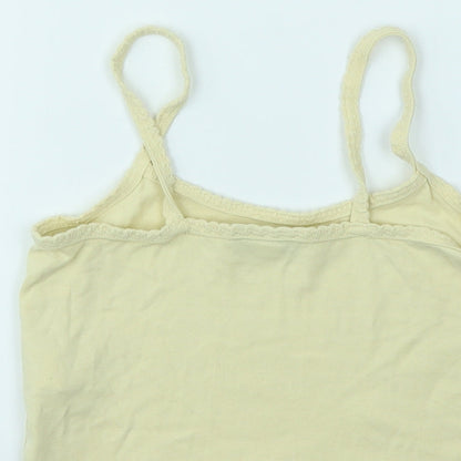Womens UK Size 8 Topshop Yellow Basic T-Shirt