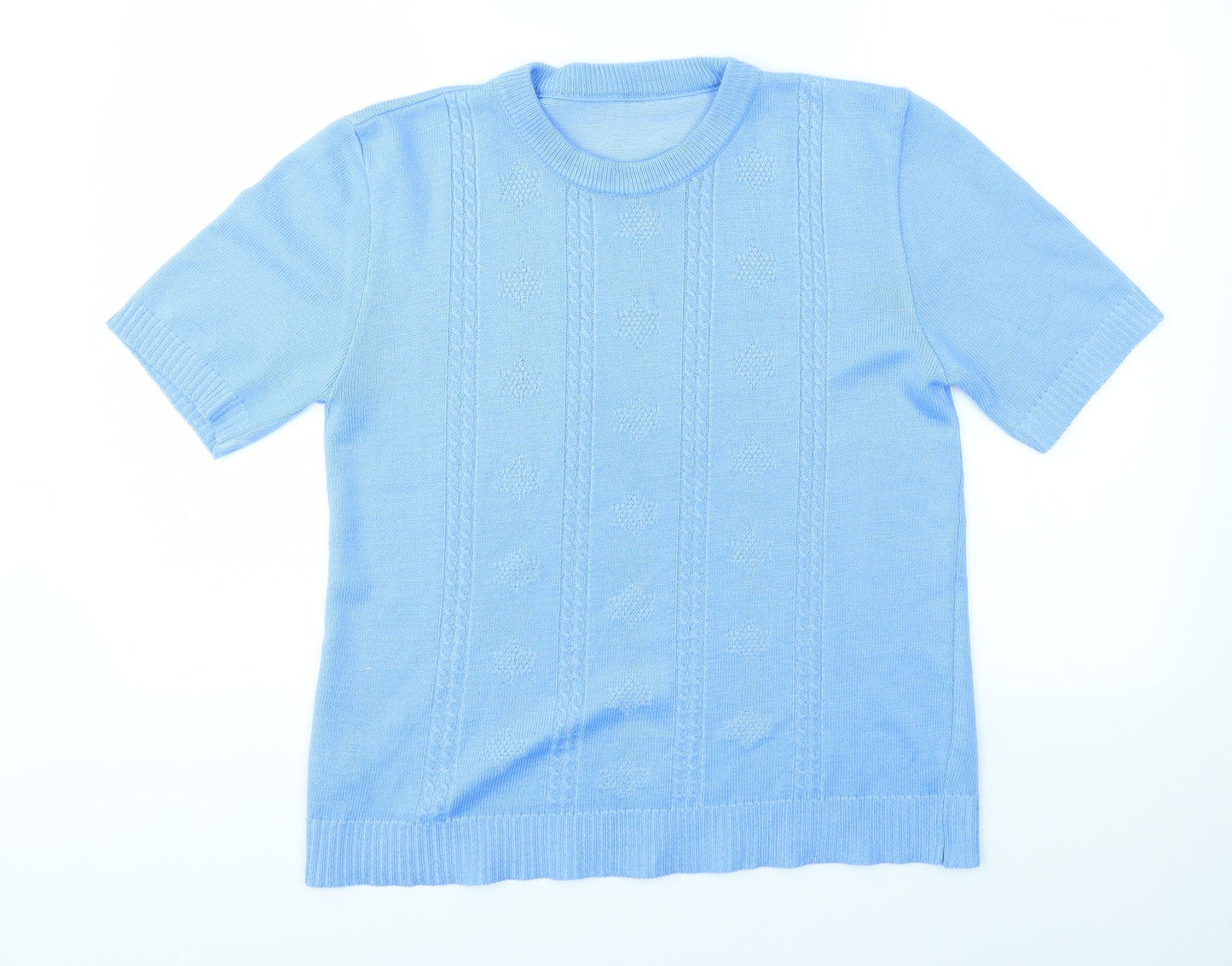 Womens UK Size S Preworn Blue Basic T-Shirt