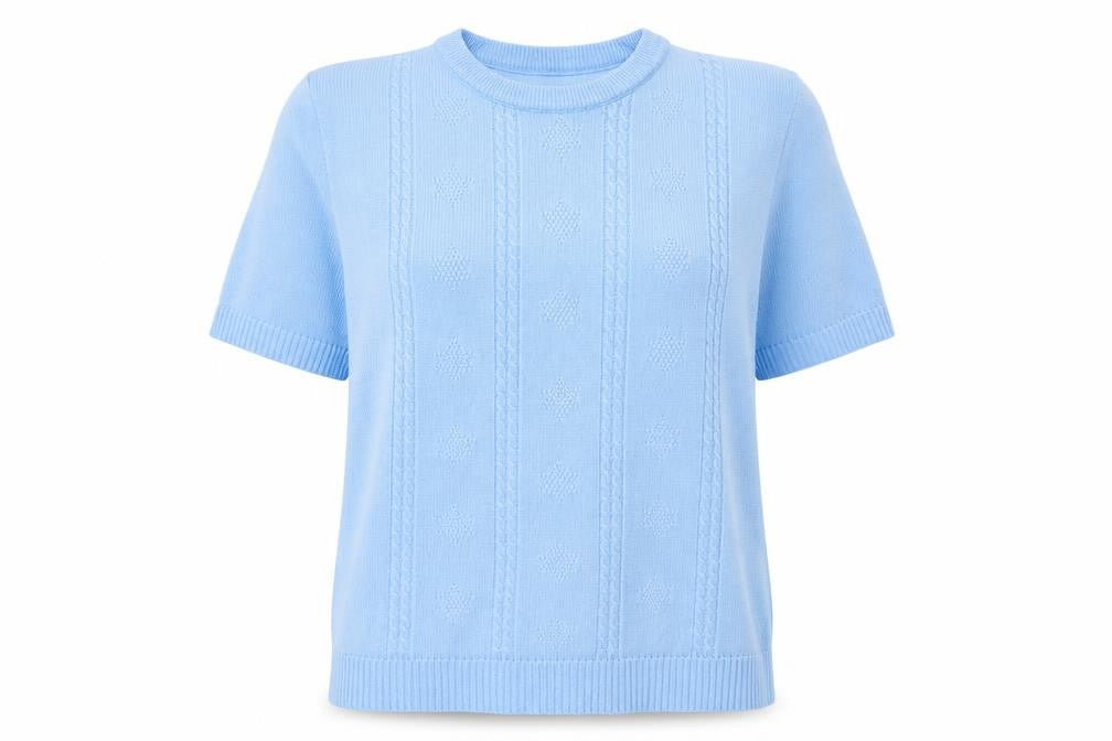 Womens UK Size S Preworn Blue Basic T-Shirt