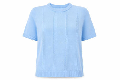 Womens UK Size S Preworn Blue Basic T-Shirt