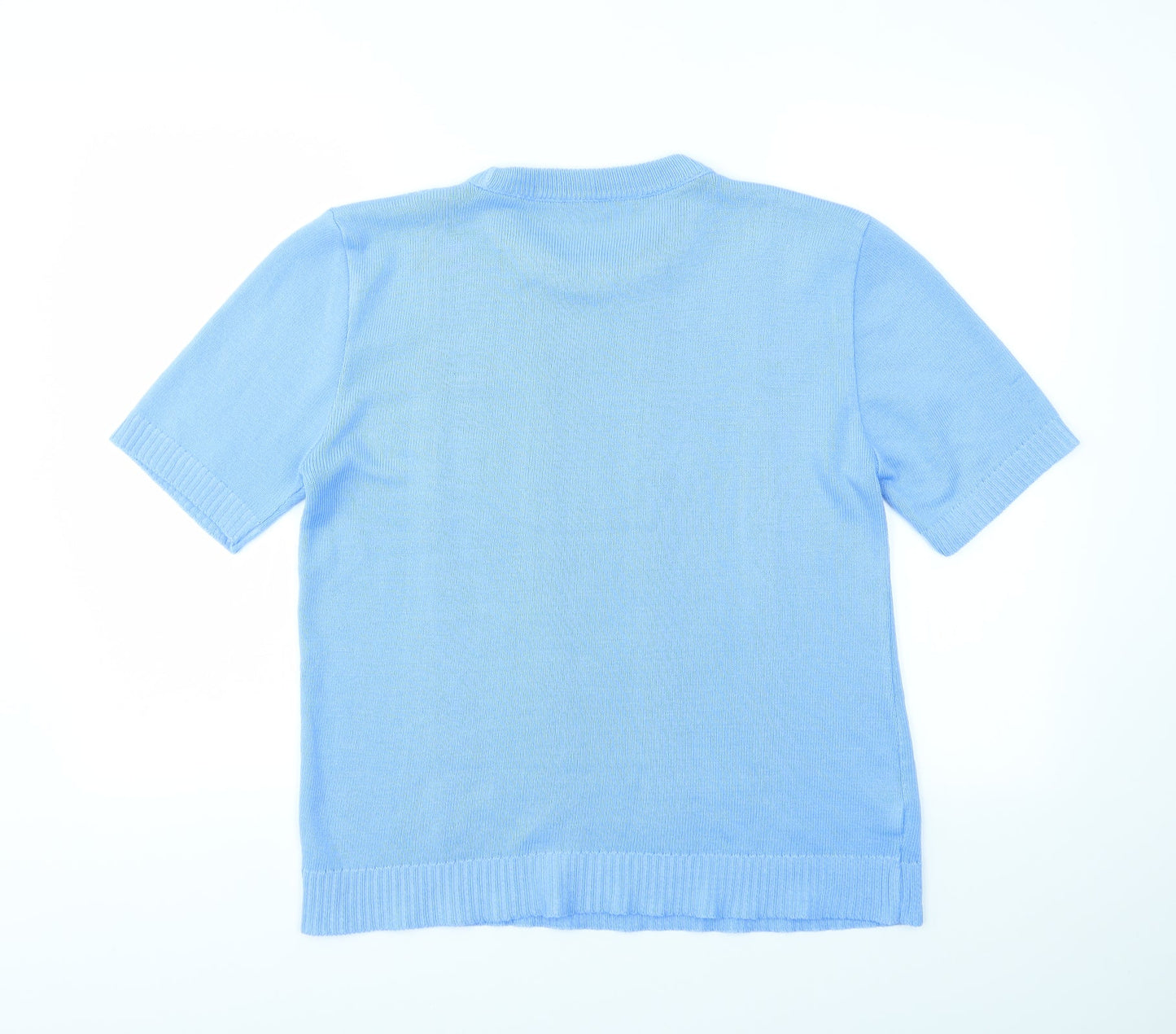 Womens UK Size S Preworn Blue Basic T-Shirt