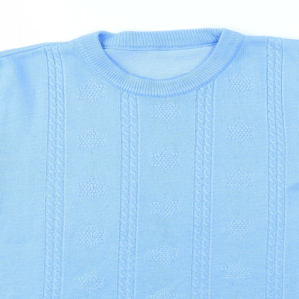 Womens UK Size S Preworn Blue Basic T-Shirt