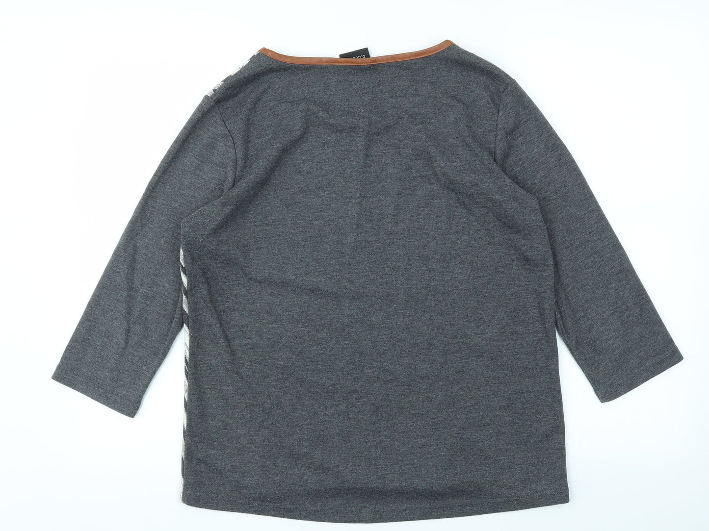 b.young Womens Grey Geometric  Basic T-Shirt Size M