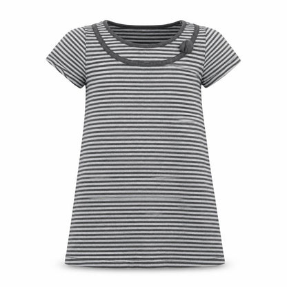 VERTBAUDE Girls Grey Striped  Fit & Flare  Size 5 Years