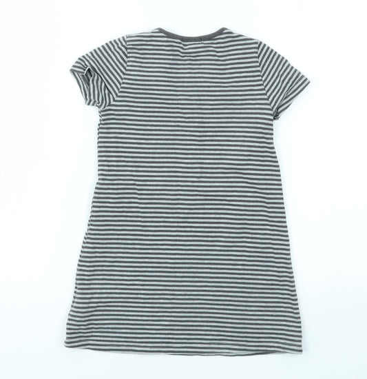 VERTBAUDE Girls Grey Striped  Fit & Flare  Size 5 Years