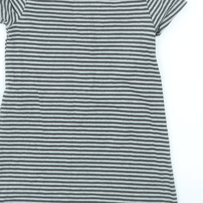 VERTBAUDE Girls Grey Striped  Fit & Flare  Size 5 Years
