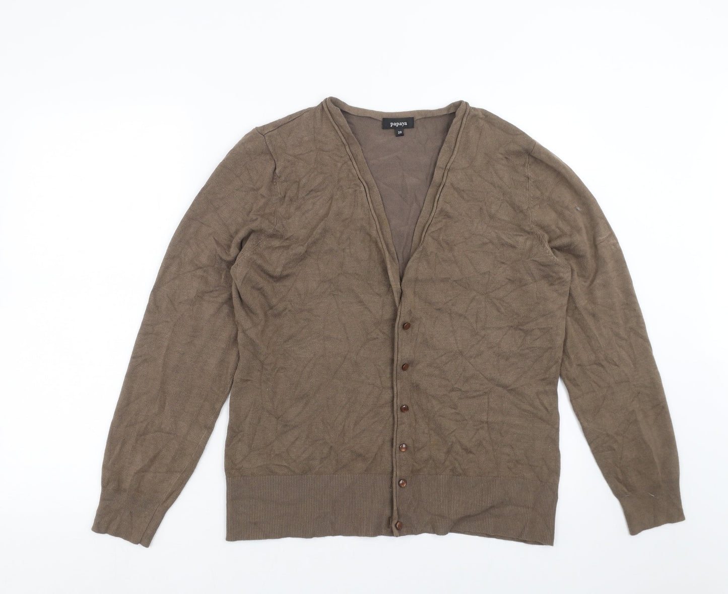 Womens UK Size 20 Papaya Brown Cardigan Jumper