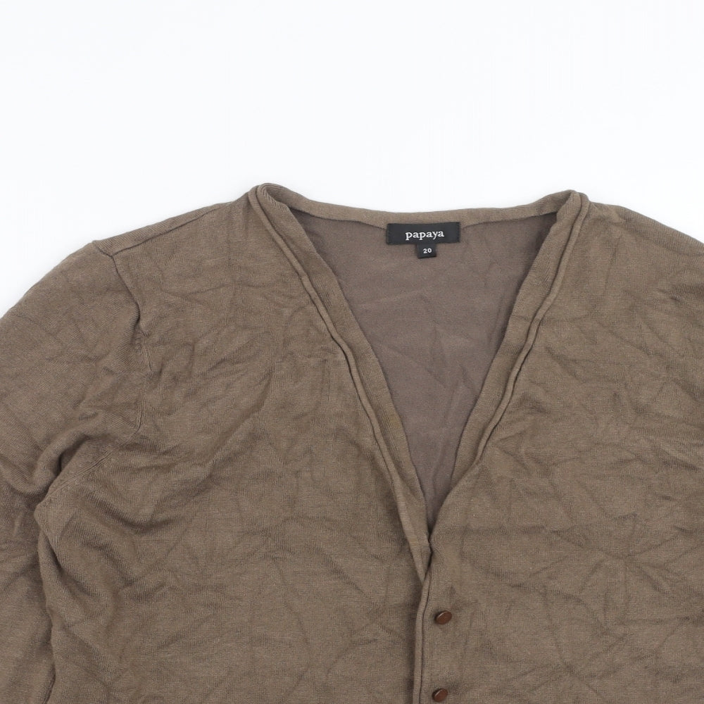 Womens UK Size 20 Papaya Brown Cardigan Jumper