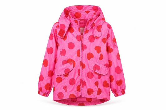 Sweet Millie Girls Pink Polka Dot  Rain Coat Jacket Size 4 Years