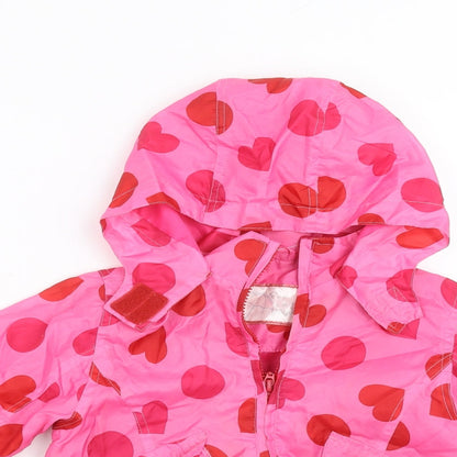 Sweet Millie Girls Pink Polka Dot  Rain Coat Jacket Size 4 Years