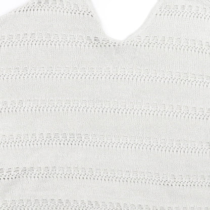 koaj Womens Grey Striped Knit Pullover Jumper Size S