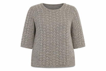 Alessa W Womens Beige  Knit Pullover Jumper Size 20  - open knit detail