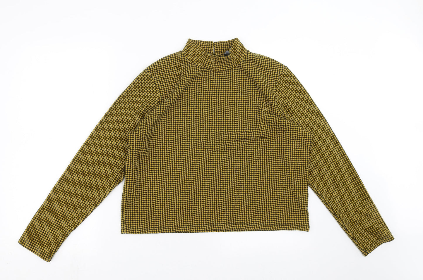 Primark Womens Yellow Houndstooth  Pullover Jumper Size XL