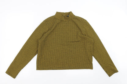 Primark Womens Yellow Houndstooth  Pullover Jumper Size XL