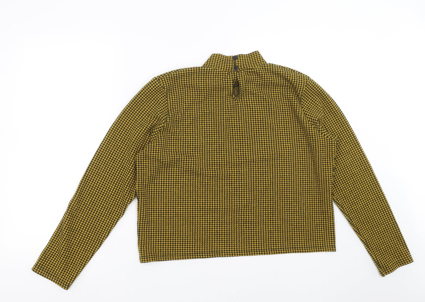 Primark Womens Yellow Houndstooth  Pullover Jumper Size XL