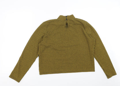 Primark Womens Yellow Houndstooth  Pullover Jumper Size XL
