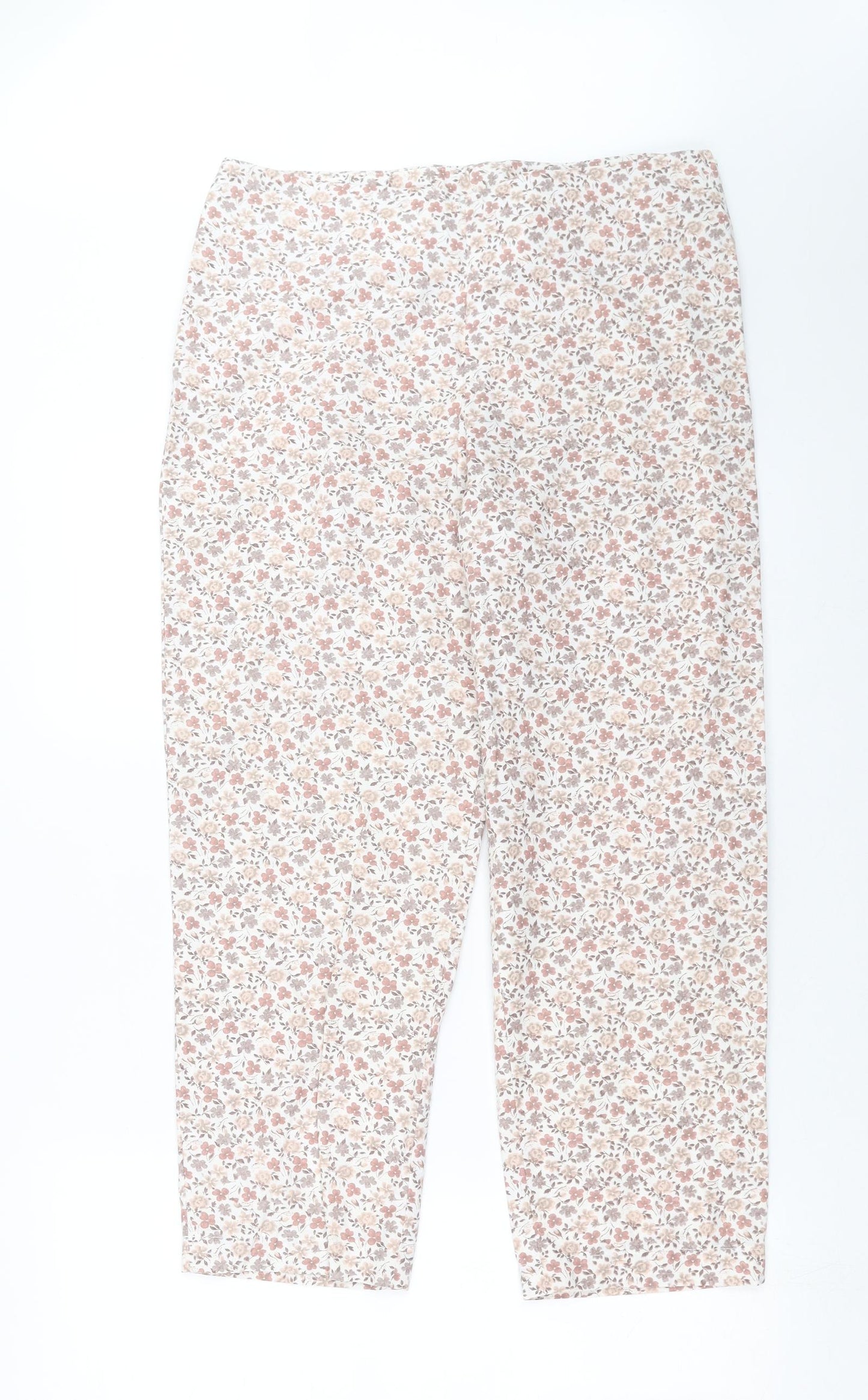 Womens UK Size 32 in Preworn Regular Fit Cropped Ivory Trousers