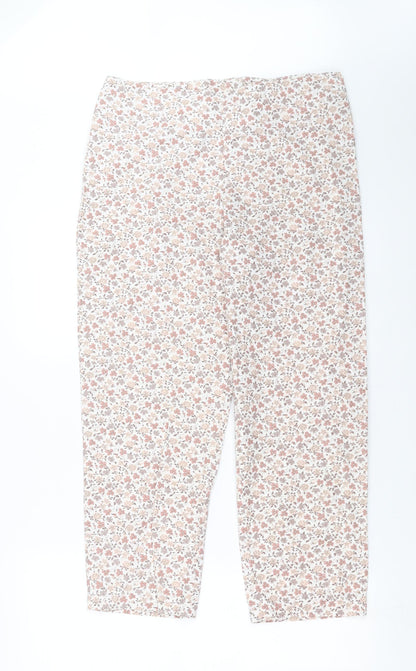 Womens UK Size 32 in Preworn Regular Fit Cropped Ivory Trousers