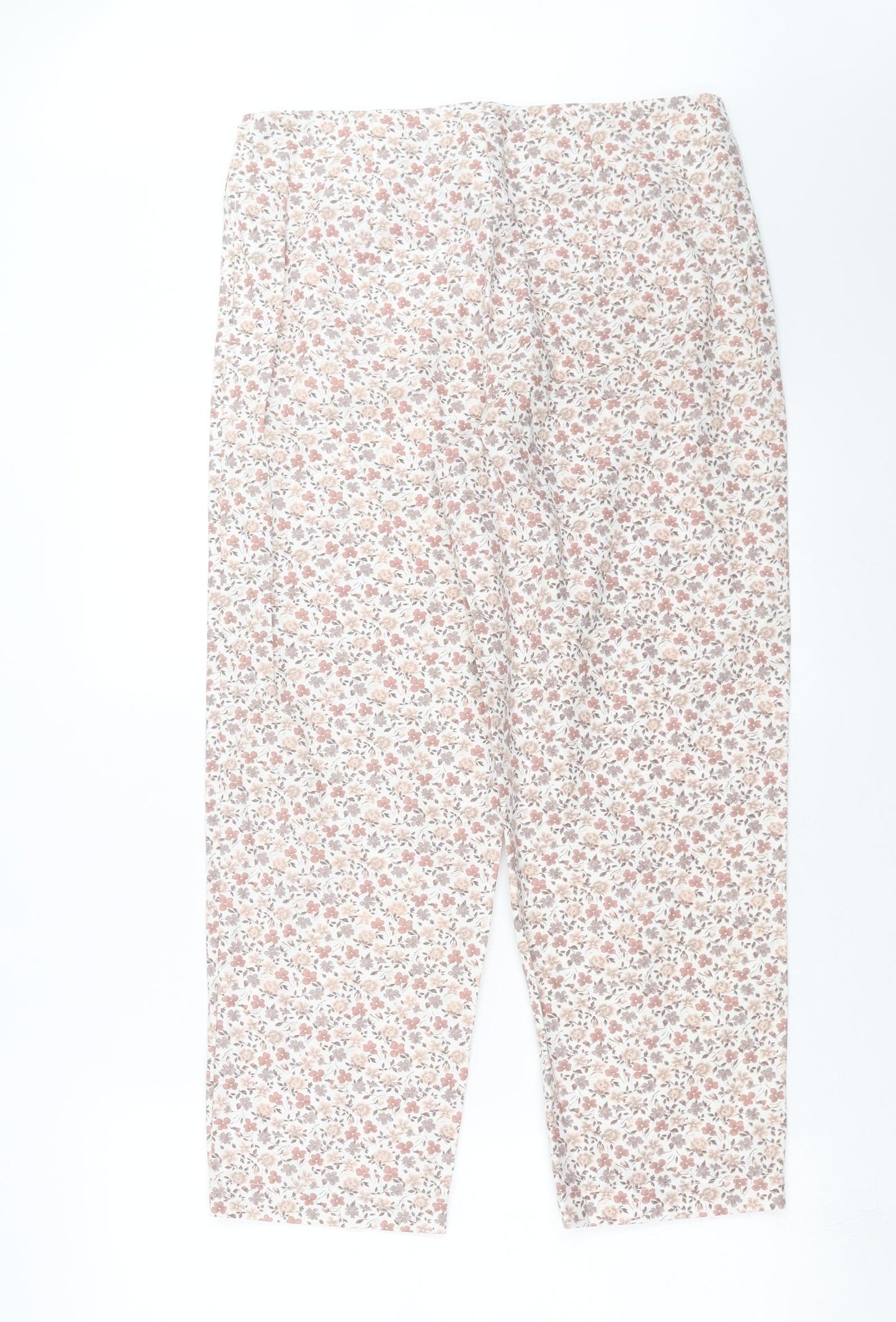 Womens UK Size 32 in Preworn Regular Fit Cropped Ivory Trousers