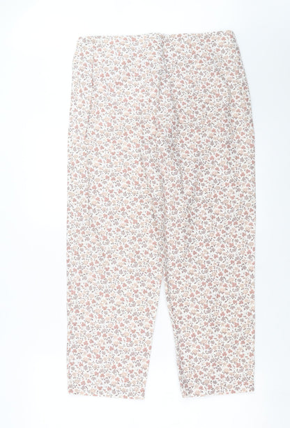 Womens UK Size 32 in Preworn Regular Fit Cropped Ivory Trousers