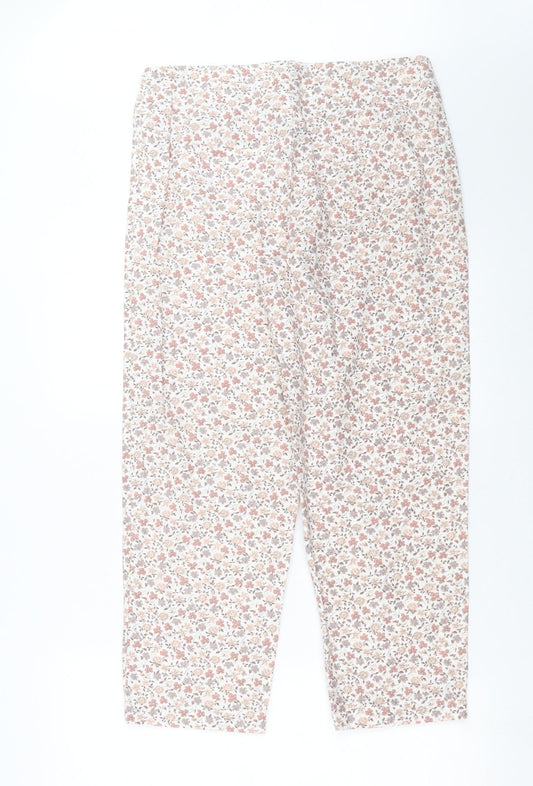 Womens UK Size 32 in Preworn Regular Fit Cropped Ivory Trousers